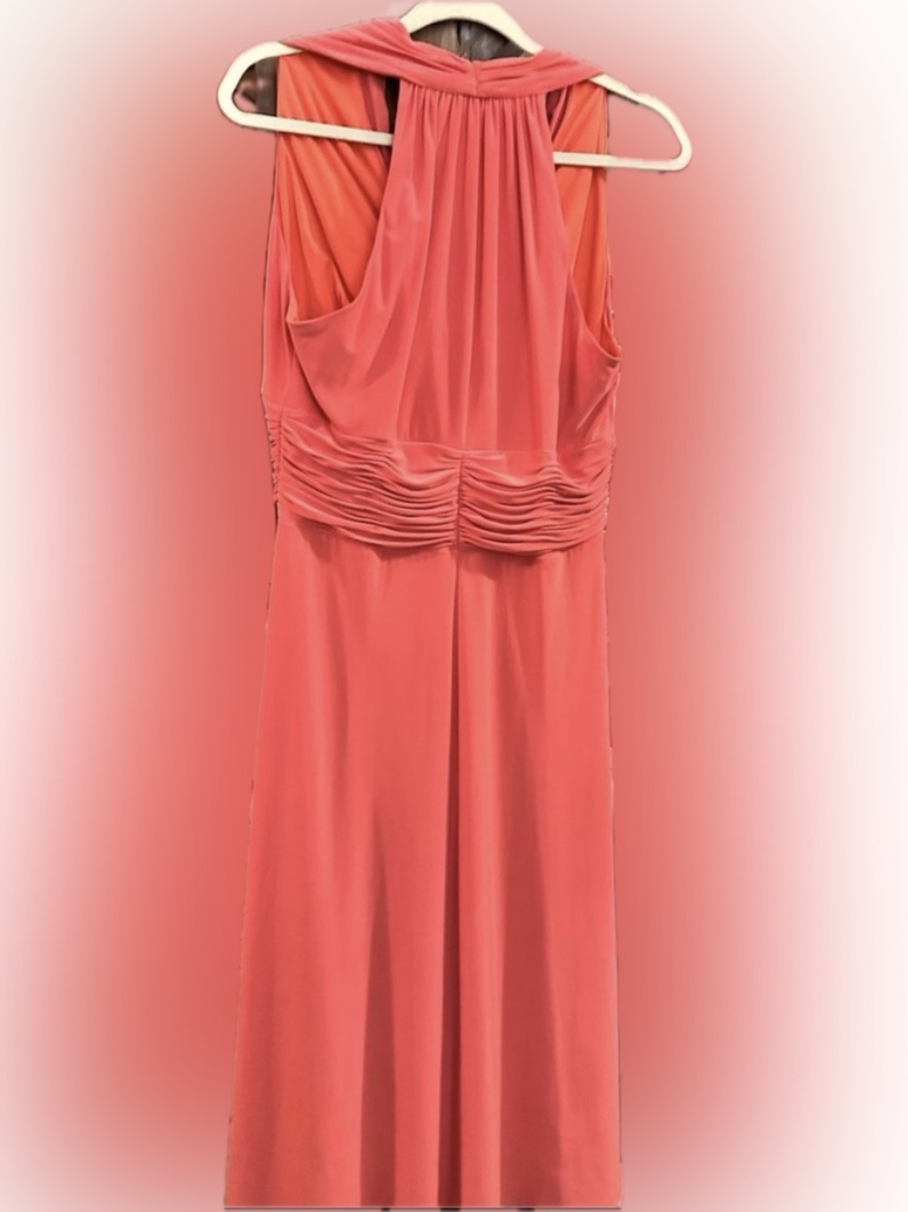 Jones Wear Midi Coral Dress Sz 12 Formal Elegant 
 Vibrant Party Wedding guest - Picture 5 of 10
